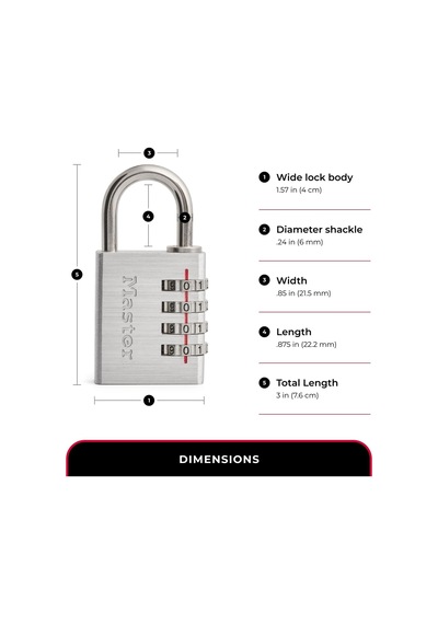Master Lock Kendi Kombinasyon Asma Kilidinizi Ayarlayın, 4'lü Pak