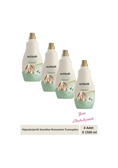 Hipoalerjenik Sensitive Konsantre Çamaşır Yumuşatıcı 1500 Ml X 4 Adet 4'lü Set