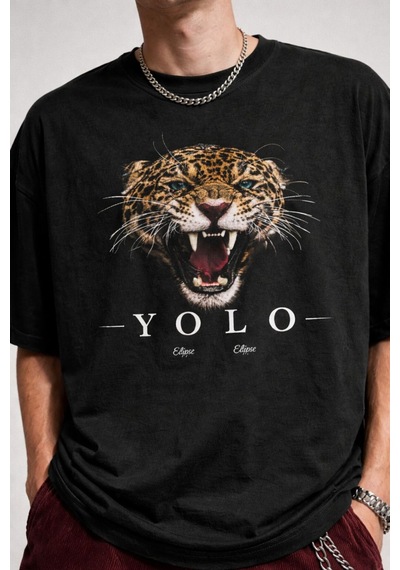 Yolo Street Oversize Siyah Tişört Ön Baskılı Leopar Yolo Tasarım %100 Pamuk Unisex Streetwear Siyah Yolo Street Oversize Siyah Tişört Ön Baskılı Leopar Yolo Tasarım %100 Pamuk Unisex Streetwear Siyah