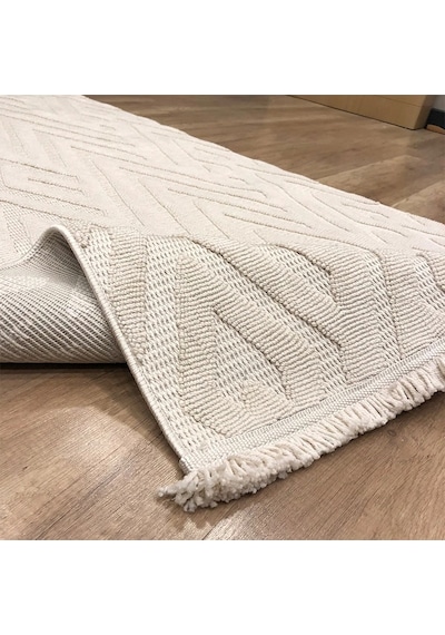 Hoom Rugs Mind 1118 Bej Modern İskandinav Kaymaz Taban Halı Bej