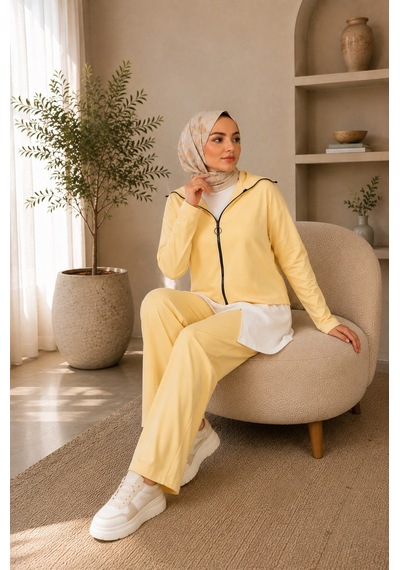 Unika Boutique Kadın Oysho Fermuar Detaylı 3 Lü Takım Sarı