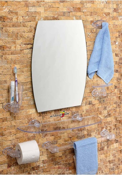 Çoklu 7 Parça 50X40Cm Büyük Otel Banyo Cafe Wc Tuvalet Ayna Seti Şeffaf