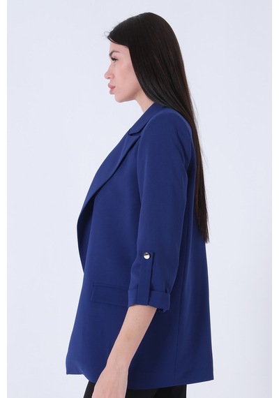 Saks Astarlı Kolları Düğme Toparlamalı Ceket 0105136.26 Saks