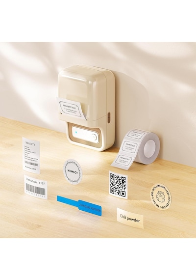 Niimbot B21S Bluetooth Taşınabilir Termal Etiket Yazıcı Krem