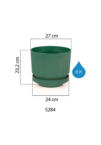 Serinova Lüks Çizgili Desenli Saksı 9 Lt 24474504