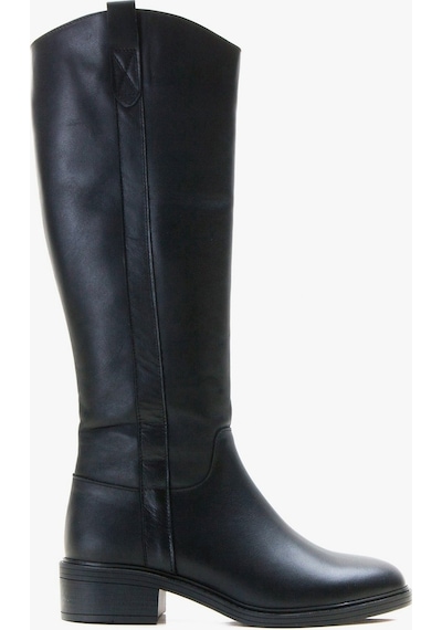 Luvishoes Acro Siyah Cilt Hakiki Deri Kadın Çizme Siyah