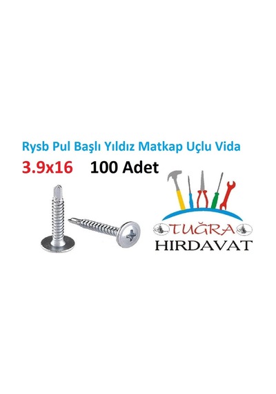 Rysb 3.9X16 MM 100 Adet Pul Başlı Matkap Uçlu Vida Otomatik Vida N11.48091