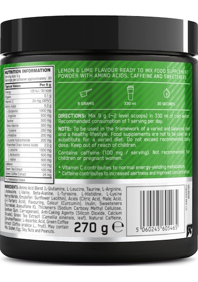 Amino Energy Limon & Lime 270g 30 Servis Limon - Misket Limonu