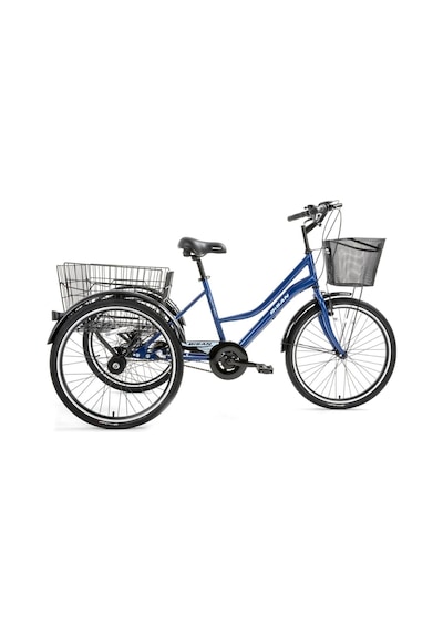 Bisan Porter 24 Jant 44 Cm Kadro 3 Tekerli Şehir Bisiklet - Lacivert Beyaz Çok Renkli
