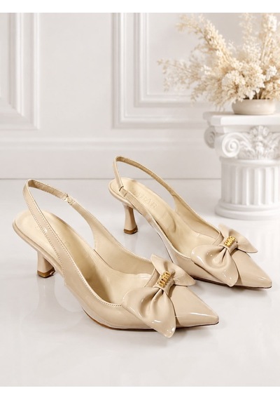 Dabab Shoes Kamıla Kadın Bej Fiyonk Detaylı Rugan Sivri Burun Slingback 7 Cm İnce Topuklu Ayakkabı Dabab Shoes Kamıla Kadın Bej Fiyonk Detaylı Rugan Sivri Burun Slingback 7 Cm İnce Topuklu Ayakkabı