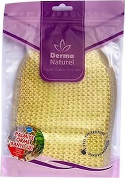 Derma Naturel MS04 Palmiye Lifi Örme Banyo Eldiveni Krem