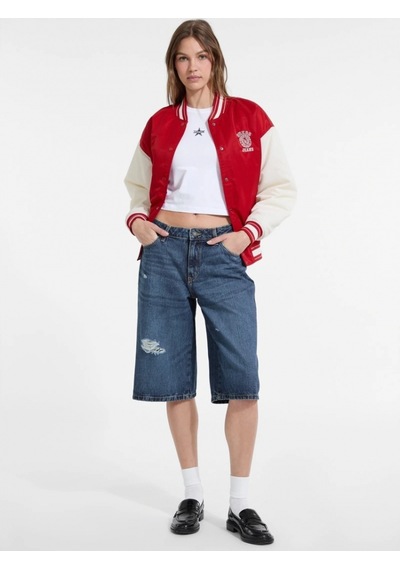 Guess Jeans Kadın Kırmızı Bomber Ceket W5yl15whaa2-g585 Kırmızı