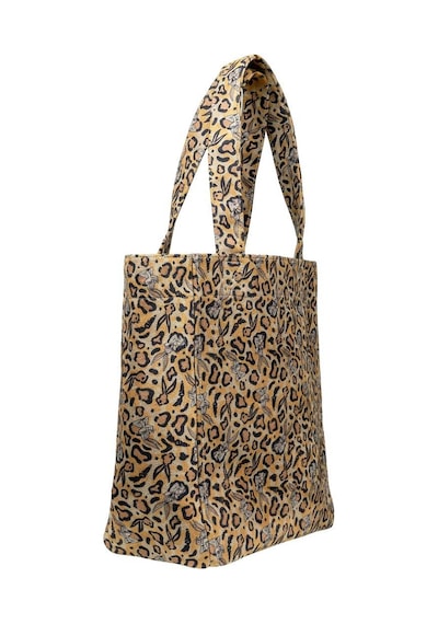 Dogo Kadın Vegan Krem Leopar Large Tote Bag - Warner Bros Looney Tunes Leopard Bugs Bunny Tasarım Multicolor