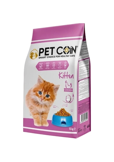 Pet Coin Kitten Tavuklu Yavru Kedi Maması 15 KG