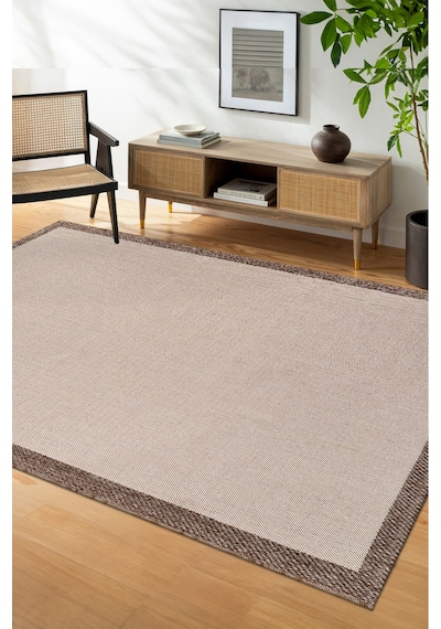 Elit Premium Sisal Jut Halı 1401 Hav Ve Toz Yapmaz Bordürlü Halı Krem-bej Krem - Bej