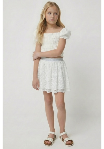 Fesshera Kids Kız Çocuk Etek Dantelli Beli Lastikli Ve Simli Şık Tasarım Özel Gün Ve Bayramlık 29 Ekim , 23 Nisan Beyaz Fesshera Kids Kız Çocuk Etek Dantelli Beli Lastikli Ve Simli Şık Tasarım Özel Gün Ve Bayramlık 29 Ekim , 23 Nisan Beyaz
