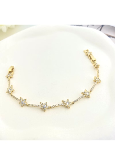 Su Yolu Bileklik Kadın Yıldızlı Bileklik Zirkon Taşlı Çelik Kararmaz Xuping Vip Seri 14 Ayar Gold Gold Su Yolu Bileklik Kadın Yıldızlı Bileklik Zirkon Taşlı Çelik Kararmaz Xuping Vip Seri 14 Ayar Gold Gold