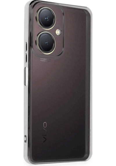 Gld-spt- Newface Vivo Y27 Kılıf Razer Lensli Silikon - Gümüş