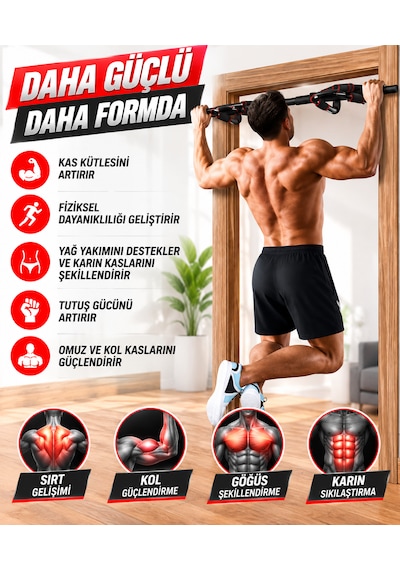 Mft09 Profesyonel Kapı Barfiksi Demiri Çoklu Tutuş Barfix Demiri Şınav Mekik Kol Sırt Fitness Egzersiz Aleti