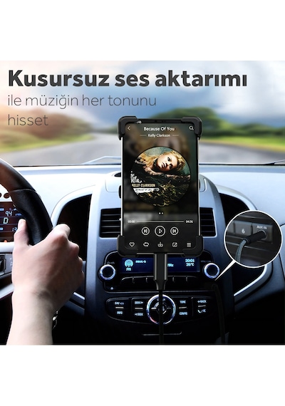 Woyax By Deji Aux Stereo 3.5 MM Ses Kablosu Örgülü 1.2M
