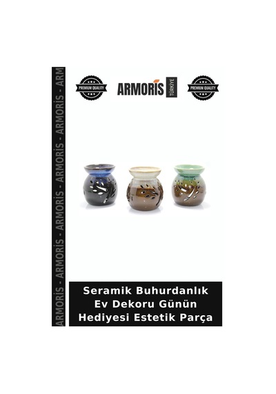 Seramik Buhurdanlık Ev Dekoru Günün Hediyesi Estetik Parça Çok Renkli