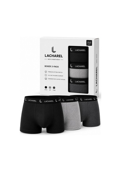 Ac&Co / Altınyıldız Classics Erkek 9'lu İç Giyim Seti Pamuklu 3 Boxer 6 Çorap Çoklu Paket - Siyah - Füme - Gri - Beyaz Çok Renkli
