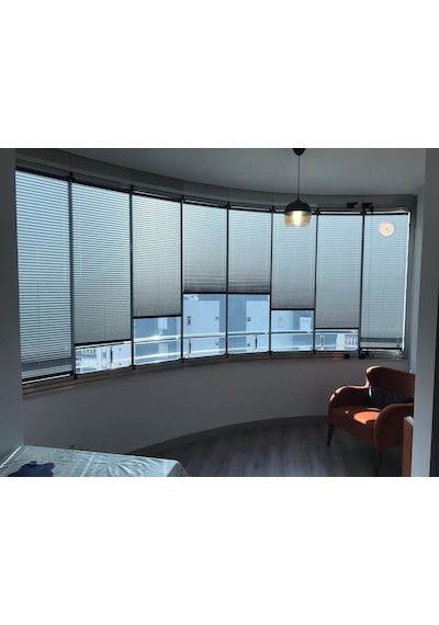 Katlanabilir Cam Balkon Plise Perdesi Açık Gri Vidalı - Kancalı Kancalı Sadece Cam Balkon İçin Açık Gri Açıkgri