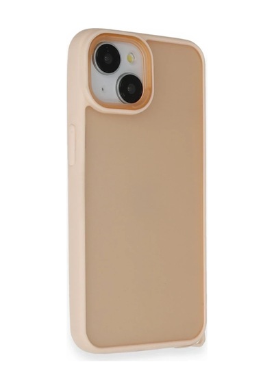 Apple İphone 14 Kılıf Elegant Kapak - Pudra