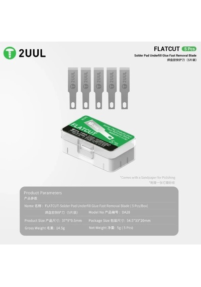 2uul Da28 Flatcut Mobil Ic Lehim Pedi Alt Dolgu Tutkal Çıkarma Bıçağı