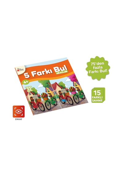 Playever 5 Farkı Bul - Araçlar, Dikkat Ve Görsel Algı Etkinlik Kitabı