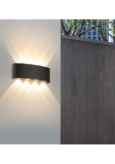 12 Watt Gün Işığı Dekoratif Işık Süzmeli Led Aplik, Modern Led Armatür, İç Ve Dış Mekan Modern Aplik Siyah