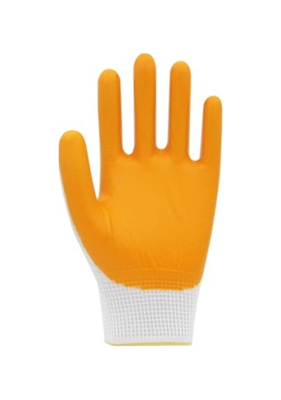 Pn5 Sarı No10 Polyester Astarlı Nitril İş Eldiveni 12 Çift