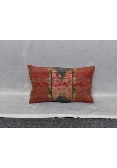 Zehra Abla Halı Yeni El Dokuma Dekorluk Lumbar Kilim Kırlent Yastık Kılıfı 7412 Çok Renkli