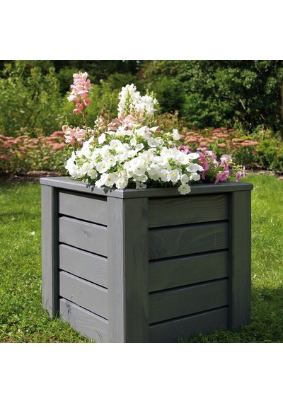 Ladin Ahşap Saksı Gri 40 X 40 X 40 Cm