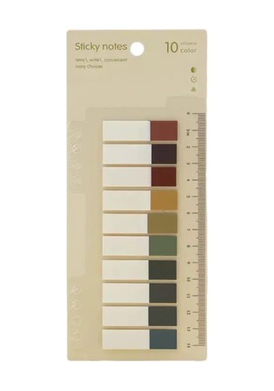 10 Renkli Cetvelli Şeffaf Indeks Sayfa Sticker Pastel Tonlar Çok Renkli