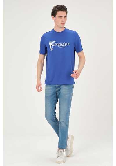 Erkek Basic T-shirt Tşört Mavi