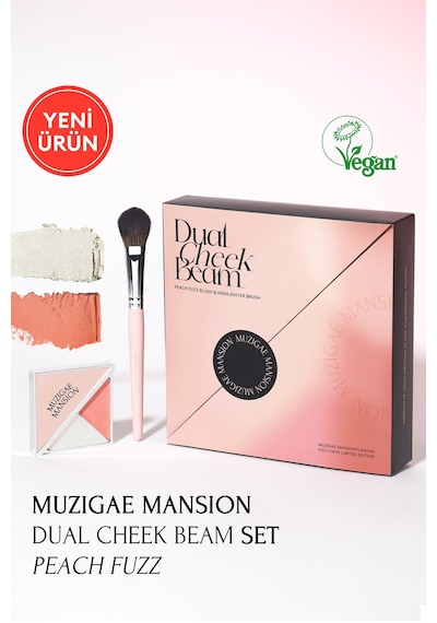 Allık Ve Aydınlatıcı Paleti + Fırça Seti Muzıgae Mansıon Dual Cheek Beam Set 02 Peach Fuzz 18180249