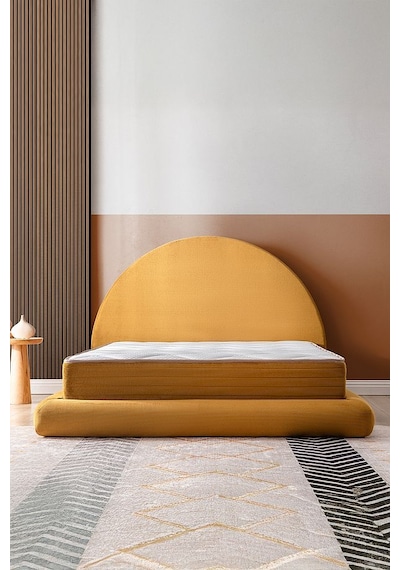 Good Night Legom Torba Yaylı Set Yatak Baza Başlık Tek Kişilik Yıkanabilir Ortopedik Hardal