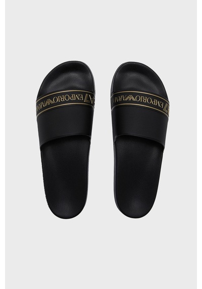 EA7 Logo Baskılı Şerit Detaylı Terlik Unisex Terlik 7x000110 Af15128 Mc139 Siyah-gold EA7 Logo Baskılı Şerit Detaylı Terlik Unisex Terlik 7x000110 Af15128 Mc139 Siyah-gold