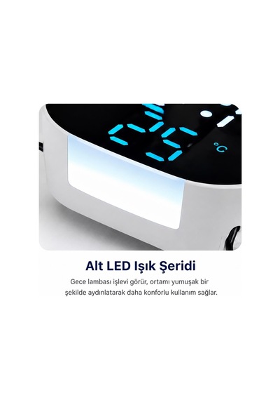 Led Dijital Masa Saati Mavi Derece Çift Alarm Sıcaklık Göstergesi 3 Kademe Parlaklık Modern Saat Diğer