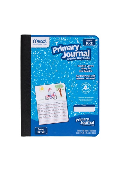 Primary Journal, 12'li Paket, Yarım Sayfa Çizgili Yaratıcı Hikaye Tablet, K-2 Sınıfları, 7 1/2 "x 9 3/4", 100 Sayfa, Çeşitli Renkler 610052-ecm