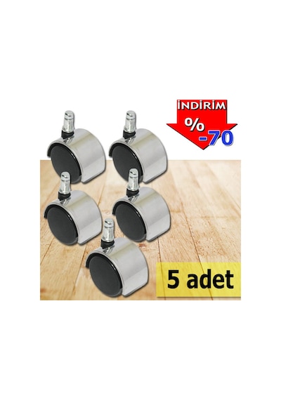 Depolife Koltuk Ayağı Sandalye Tekerleği Ofis Koltuğu Tekerleği 5 Ad Krom (311458804)