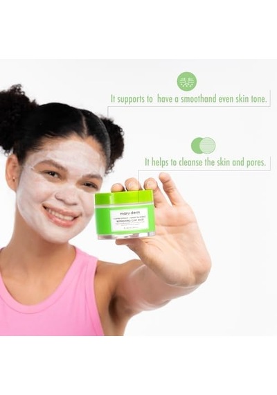 Maru.derm Kahve Özü + Yeşil Çay Özü Ferahlatıcı Kil Maskesi 100 Ml
