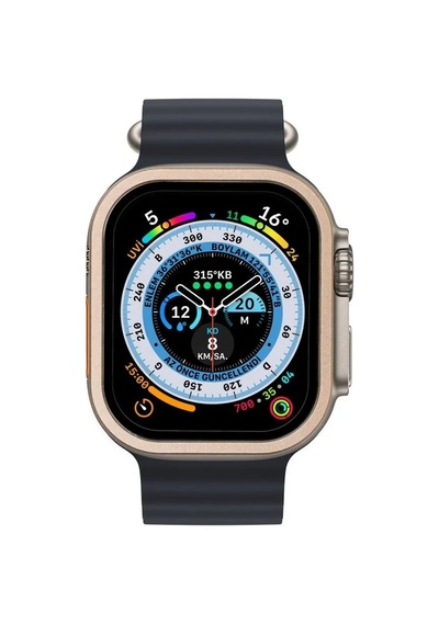 Watch Ultra 49mm Alüminyum Kasa Cam Ekran Koruyucu - Gold