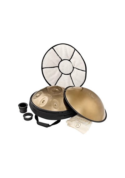 Meinl Sonic Energy Hpstl100 Stainless Steel 10 Notes D Kurd Handpan Vintage Gold