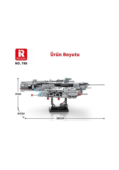 Reobrix 786 Ağır Saldırı Uçağı Lagrange B192 New Earth Heavyattack Aircraft Yaratıcı Yapı Blok Seti Building Blocks - 858 Parça