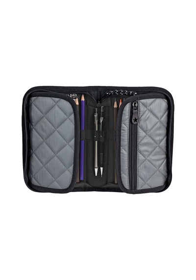 Jacbag Cover Soft-sert Kapaklı Ayraçlı Kapitone Kalem Kutusu Cover Soft-gri renkli