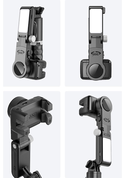 360 Akıllı Gimbal Telefon Tutucu Işıklı Bluetooth Kumandalı Selfie Tripodu