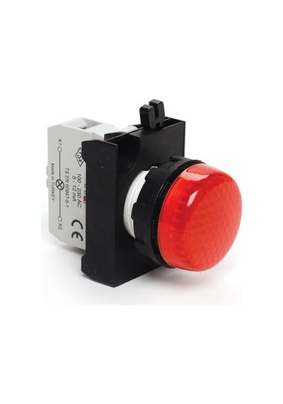 Emas B060XK B Serisi Plastik LED'li 12-30V AC/DC Kırmızı 22 mm Sinyal
