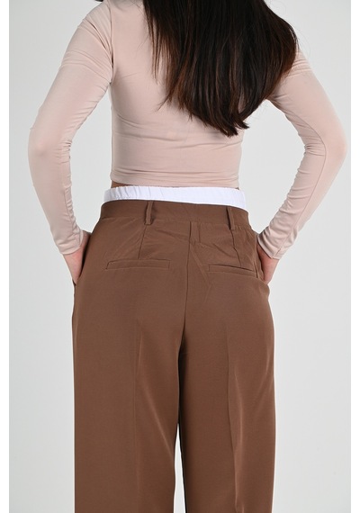 Koza Butik Kadın İspanyol Paça Yüksek Bel Pantolon 6248-24 001